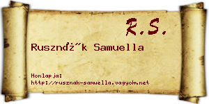 Rusznák Samuella névjegykártya
